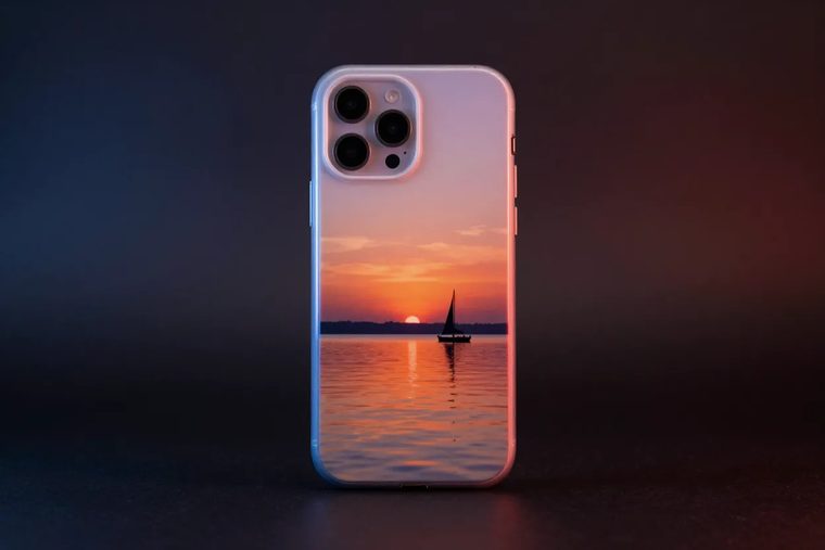 Telefontok naplementés nyaralási fotóval